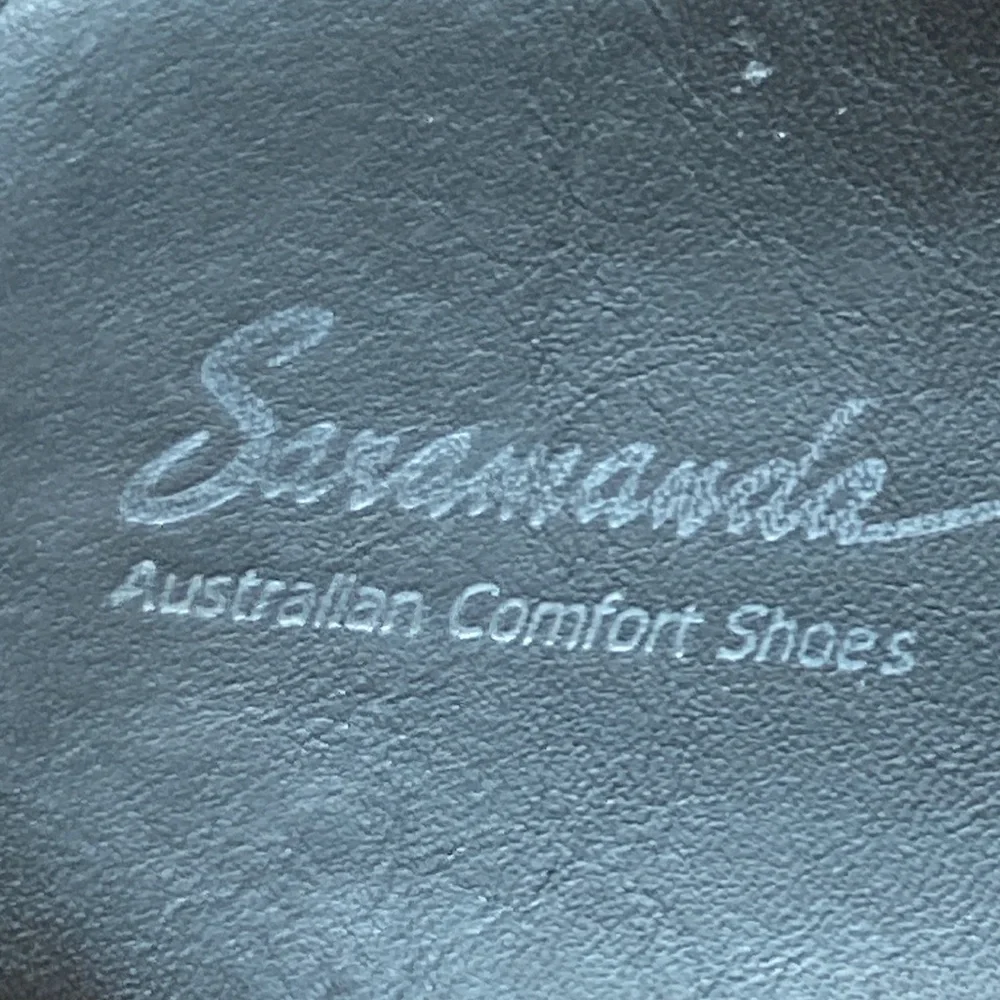 Saramanda sheep skin leather Slide Sandals black 11